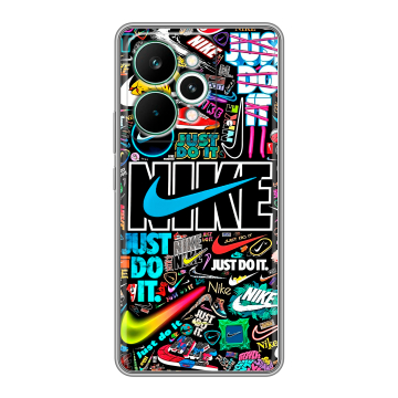 Силиконовый чехол на Realme 15 Pro с принтом найк nike черный Силиконовый чехол на Realme 15 Pro с принтом найк nike черный