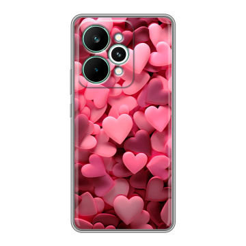 Силиконовый чехол на Realme 15 Pro с принтом розовые сердечки Силиконовый чехол на Realme 15 Pro с принтом розовые сердечки