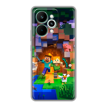 Силиконовый чехол на Realme 15 Pro с принтом Майнкрафт Minecraft Силиконовый чехол на Realme 15 Pro с принтом Майнкрафт Minecraft