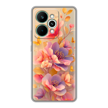 Силиконовый чехол на Realme 15 Pro с принтом Цветы и бабочки Силиконовый чехол на Realme 15 Pro с принтом Цветы и бабочки