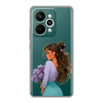Силиконовый чехол на Realme 15 Pro с принтом девушка цветы Силиконовый чехол на Realme 15 Pro с принтом девушка цветы