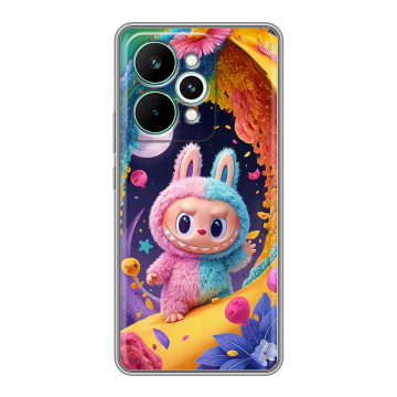 Силиконовый чехол на Realme 15 Pro с принтом Labubu Лабубу Силиконовый чехол на Realme 15 Pro с принтом Labubu Лабубу
