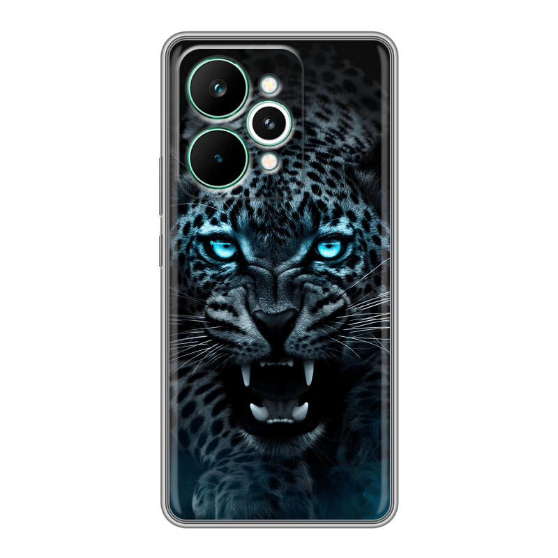 Силиконовый чехол на Realme 15 Pro с принтом Темный леопард Силиконовый чехол на Realme 15 Pro с принтом Темный леопард