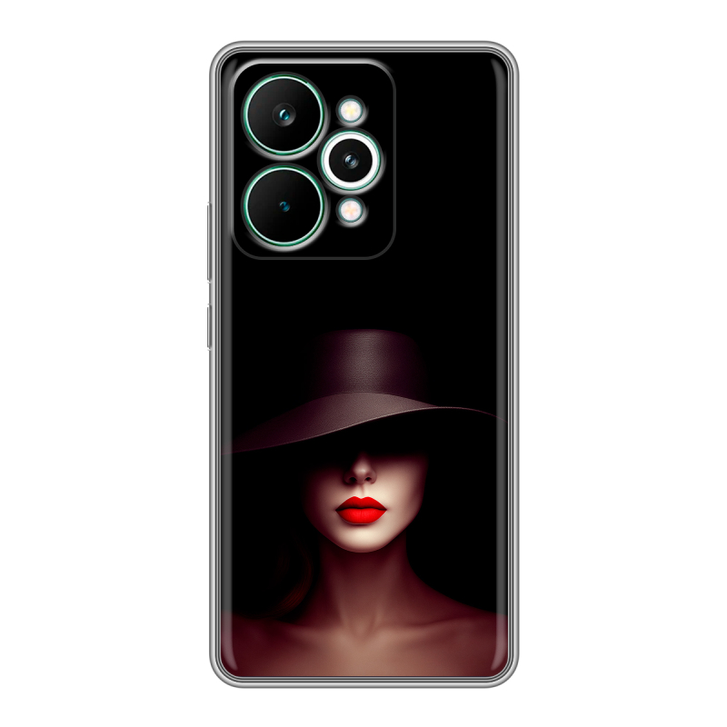 Силиконовый чехол на Realme 15 Pro с принтом Девушка в шляпе Силиконовый чехол на Realme 15 Pro с принтом Девушка в шляпе