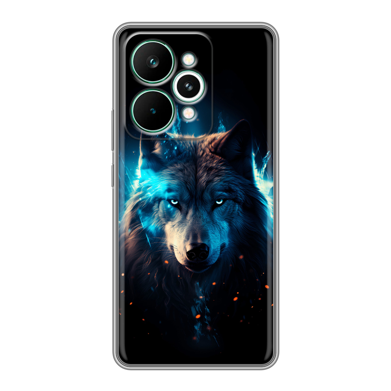 Силиконовый чехол на Realme 15 Pro с принтом Волк ночной Силиконовый чехол на Realme 15 Pro с принтом Волк ночной