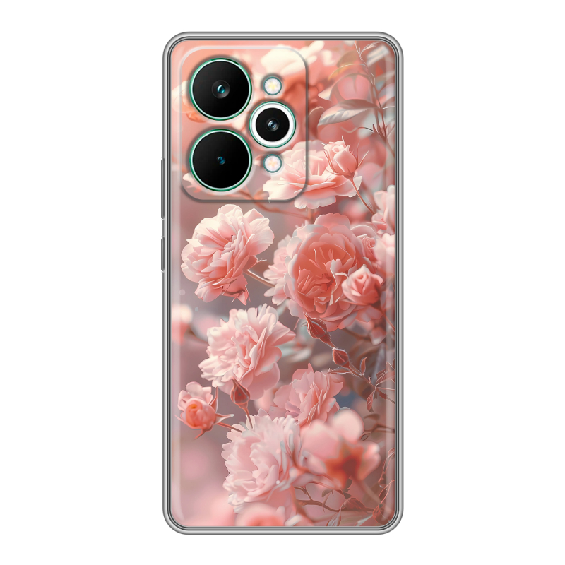 Силиконовый чехол на Realme 15 Pro с принтом Розовые розы Силиконовый чехол на Realme 15 Pro с принтом Розовые розы