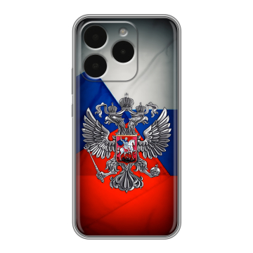 Силиконовый чехол на Realme 15T с принтом Флаг России