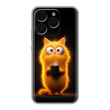 Силиконовый чехол на Realme 15T с принтом Смешной кот
