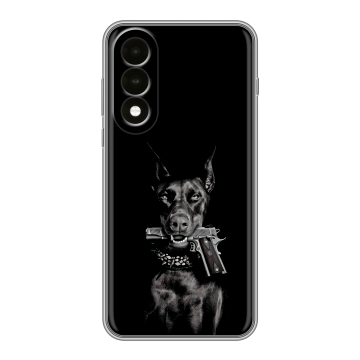 Силиконовый чехол на OnePlus Nord 5 с принтом Доберман и пистолет Силиконовый чехол на OnePlus Nord 5 с принтом Доберман и пистолет