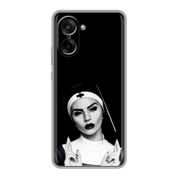 Силиконовый чехол на OnePlus Nord CE5 с принтом монашка