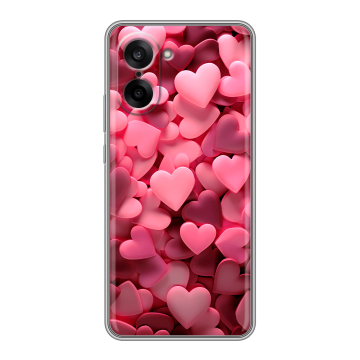 Силиконовый чехол на OnePlus Nord CE5 с принтом розовые сердечки
