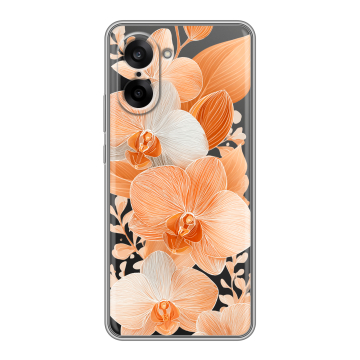Силиконовый чехол на OnePlus Nord CE5 с принтом Бежевые цветы Силиконовый чехол на OnePlus Nord CE5 с принтом Бежевые цветы