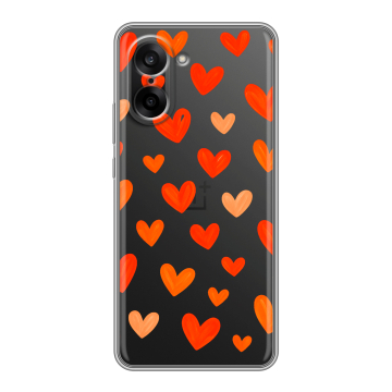 Силиконовый чехол на OnePlus Nord CE5 с принтом Сердечки Силиконовый чехол на OnePlus Nord CE5 с принтом Сердечки