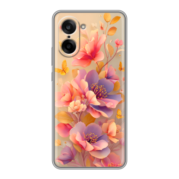 Силиконовый чехол на OnePlus Nord CE5 с принтом Цветы и бабочки Силиконовый чехол на OnePlus Nord CE5 с принтом Цветы и бабочки