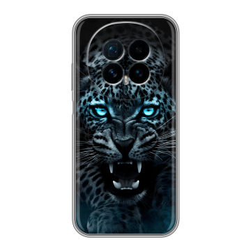 Силиконовый чехол на Honor Magic 8 с принтом Темный леопард Силиконовый чехол на Honor Magic 8 с принтом Темный леопард