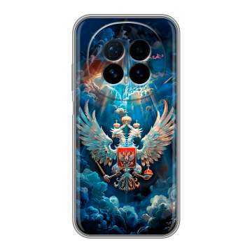 Силиконовый чехол на Honor Magic 8 с принтом Герб флаг России