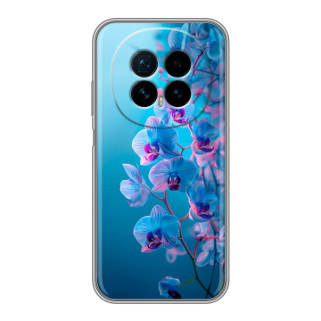 Силиконовый чехол на Honor Magic 8 с принтом голубые орхидеи
