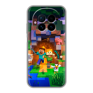 Силиконовый чехол на Honor Magic 8 с принтом Майнкрафт Minecraft Силиконовый чехол на Honor Magic 8 с принтом Майнкрафт Minecraft