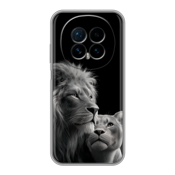 Силиконовый чехол на Honor Magic 8 с принтом Лев кошки