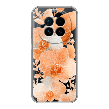 Силиконовый чехол на Honor Magic 8 с принтом Бежевые цветы