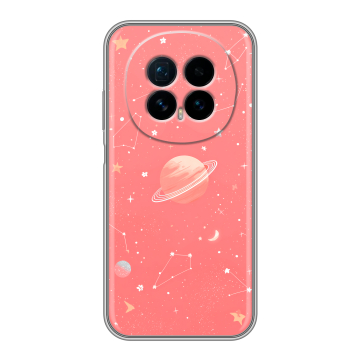 Силиконовый чехол на Honor Magic 8 с принтом Розовый космос