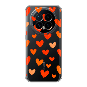 Силиконовый чехол на Honor Magic 8 с принтом Сердечки