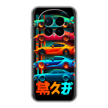 Силиконовый чехол на Honor Magic 8 с принтом машины тачки
