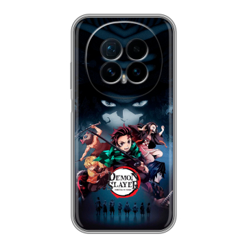 Силиконовый чехол на Honor Magic 8 с принтом Demon Slayer Клинок рассекающий демонов