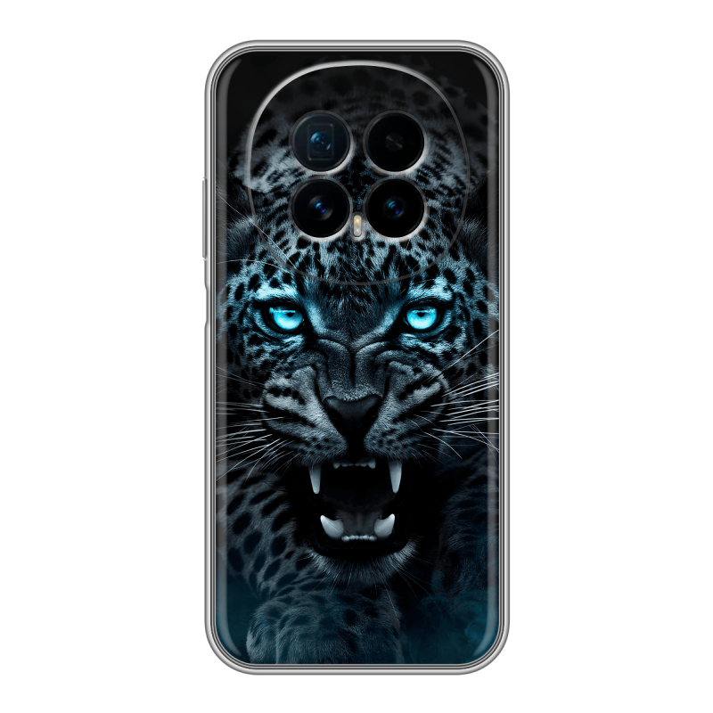Силиконовый чехол на Honor Magic 8 с принтом Темный леопард Силиконовый чехол на Honor Magic 8 с принтом Темный леопард