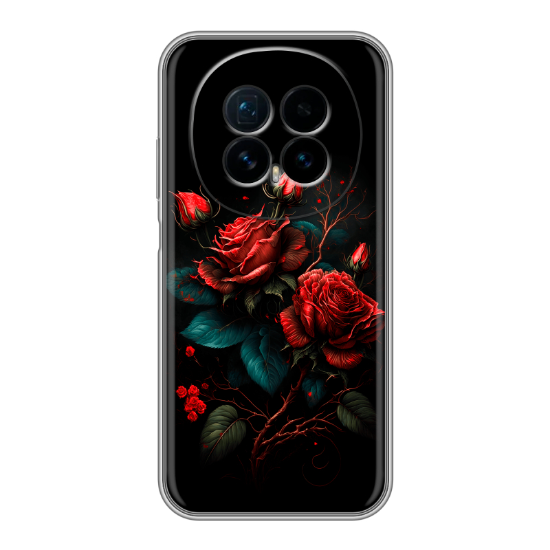 Силиконовый чехол на Honor Magic 8 с принтом Розы красные Силиконовый чехол на Honor Magic 8 с принтом Розы красные