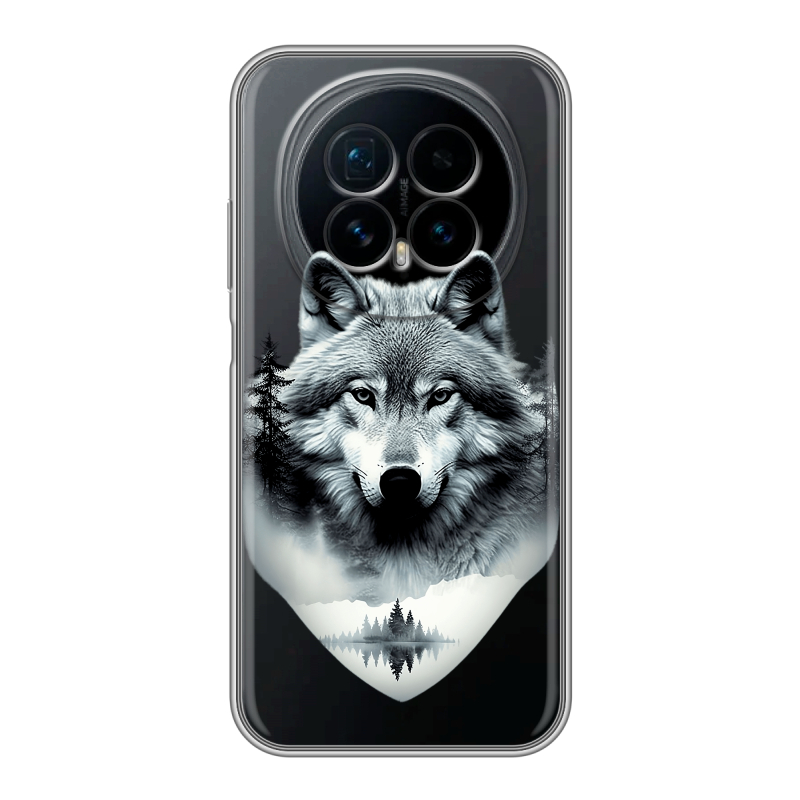 Силиконовый чехол на Honor Magic 8 с принтом Волк в лесу Силиконовый чехол на Honor Magic 8 с принтом Волк в лесу
