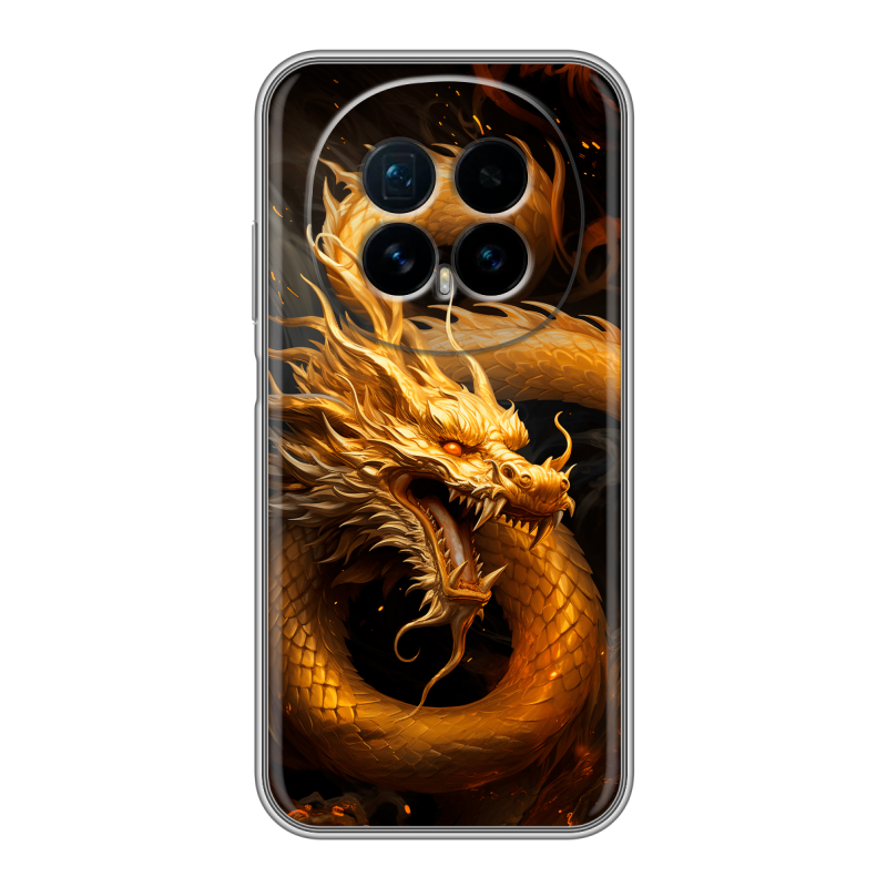 Силиконовый чехол на Honor Magic 8 с принтом Золотой дракон Силиконовый чехол на Honor Magic 8 с принтом Золотой дракон