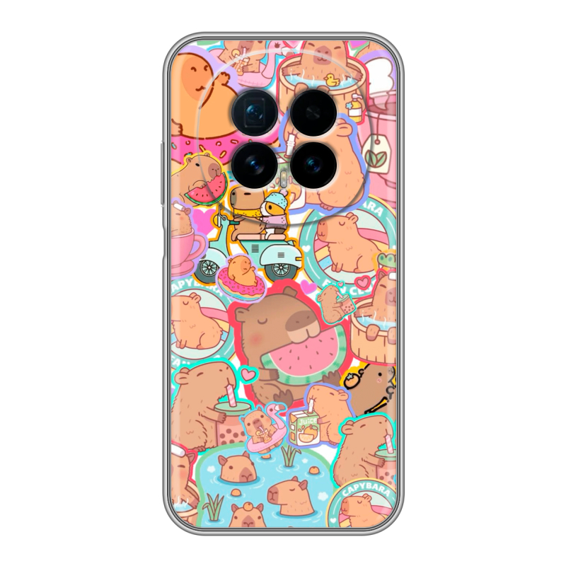 Силиконовый чехол на Honor Magic 8 с принтом капибары Силиконовый чехол на Honor Magic 8 с принтом капибары
