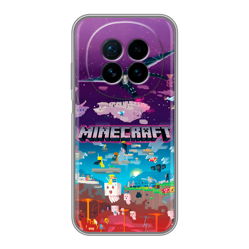 Силиконовый чехол на Honor Magic 8 с принтом Майнкрафт Minecraft Силиконовый чехол на Honor Magic 8 с принтом Майнкрафт Minecraft