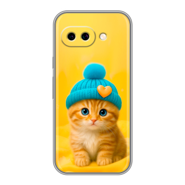 Силиконовый чехол на Google Pixel 9A с принтом Котенок в шапке Силиконовый чехол на Google Pixel 9A с принтом Котенок в шапке