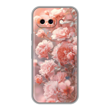 Силиконовый чехол на Google Pixel 9A с принтом Розовые розы Силиконовый чехол на Google Pixel 9A с принтом Розовые розы
