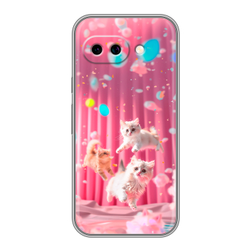 Силиконовый чехол на Google Pixel 9A с принтом милые котики
