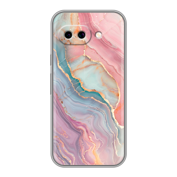 Силиконовый чехол на Google Pixel 9A с принтом розовый мрамор