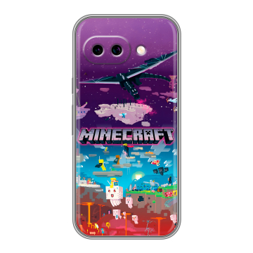 Силиконовый чехол на Google Pixel 9A с принтом Майнкрафт Minecraft Силиконовый чехол на Google Pixel 9A с принтом Майнкрафт Minecraft