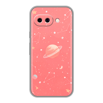 Силиконовый чехол на Google Pixel 9A с принтом Розовый космос Силиконовый чехол на Google Pixel 9A с принтом Розовый космос