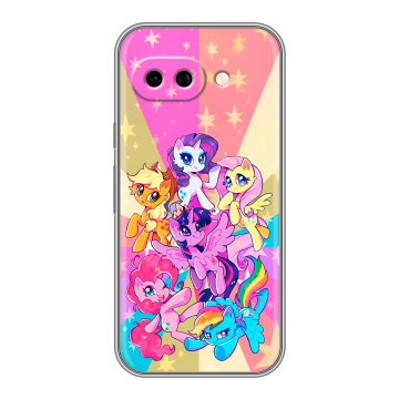 Силиконовый чехол на Google Pixel 9A с принтом My little pony Дружба чудо