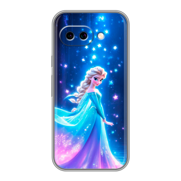 Силиконовый чехол на Google Pixel 9A с принтом Холодное сердце Frozen