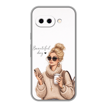 Силиконовый чехол на Google Pixel 9A с принтом женский