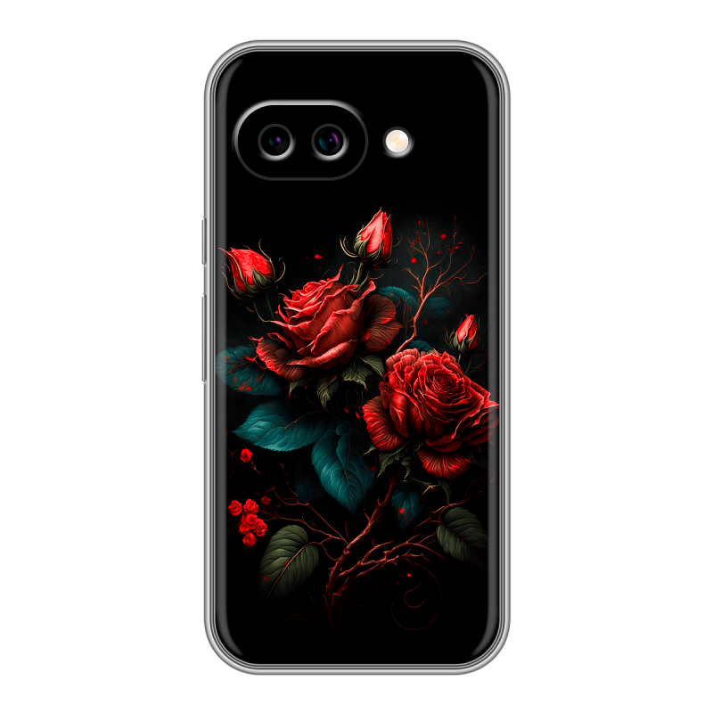 Силиконовый чехол на Google Pixel 9A с принтом Розы красные Силиконовый чехол на Google Pixel 9A с принтом Розы красные