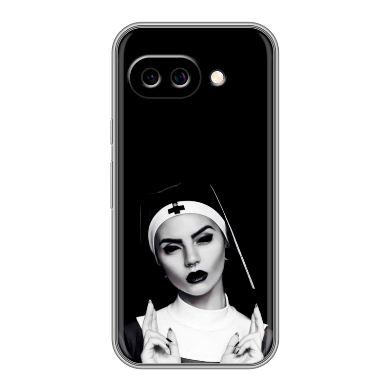 Силиконовый чехол на Google Pixel 9A с принтом монашка Силиконовый чехол на Google Pixel 9A с принтом монашка