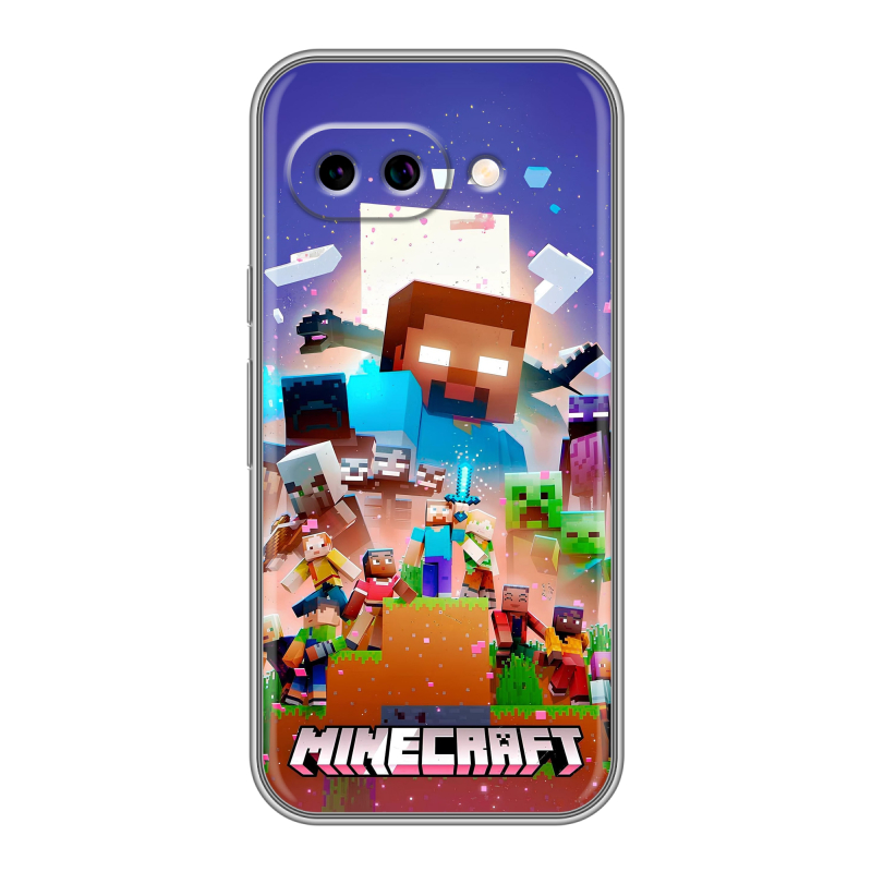 Силиконовый чехол на Google Pixel 9A с принтом Майнкрафт Minecraft Силиконовый чехол на Google Pixel 9A с принтом Майнкрафт Minecraft