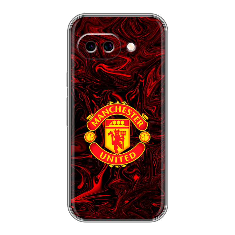 Силиконовый чехол на Google Pixel 9A с принтом Manchester United Силиконовый чехол на Google Pixel 9A с принтом Manchester United