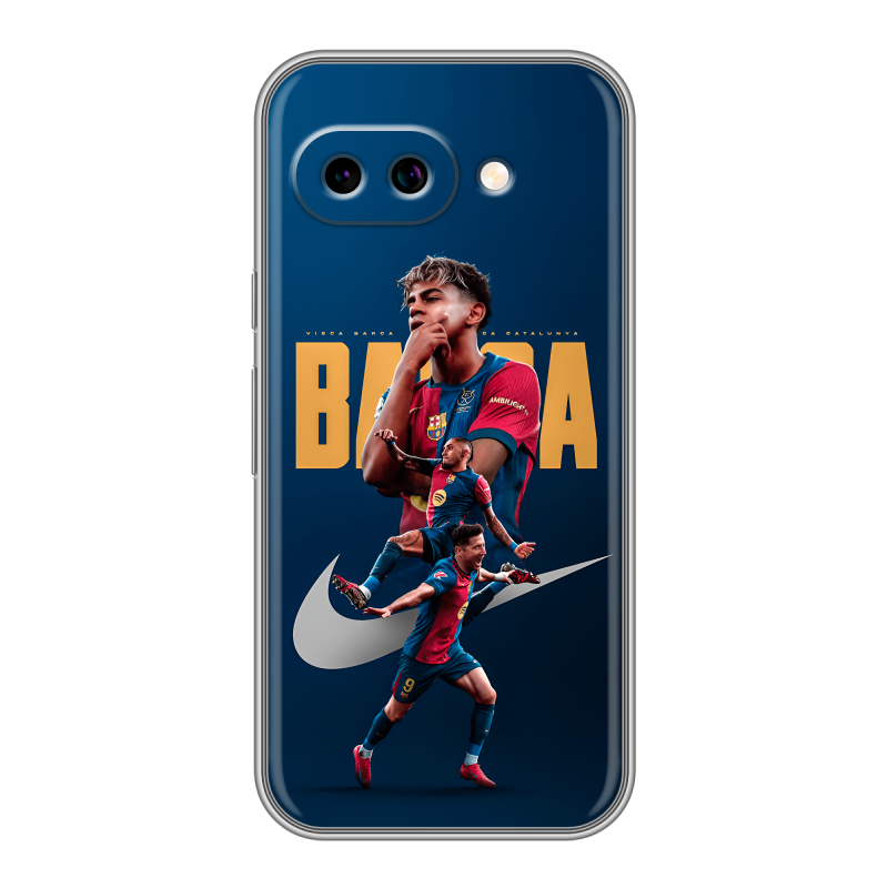 Силиконовый чехол на Google Pixel 9A с принтом Барселона Barca Yamal Силиконовый чехол на Google Pixel 9A с принтом Барселона Barca Yamal
