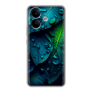 Силиконовый чехол на Vivo V60 Lite с принтом Листья Силиконовый чехол на Vivo V60 Lite с принтом Листья