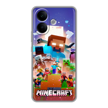 Силиконовый чехол на Vivo V60 Lite с принтом Майнкрафт Minecraft Силиконовый чехол на Vivo V60 Lite с принтом Майнкрафт Minecraft